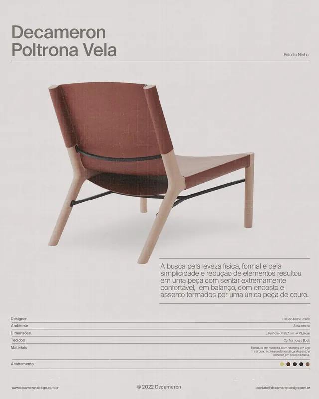 Decameron Poltrona Vela Product Page, minimal, editorial, light