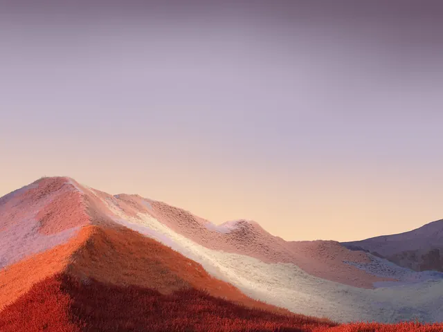 Mountain Landscape at Dawn, minimal, organic, pastel