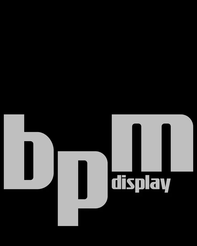 bpm display wordmark, minimal, monochrome, monochrome