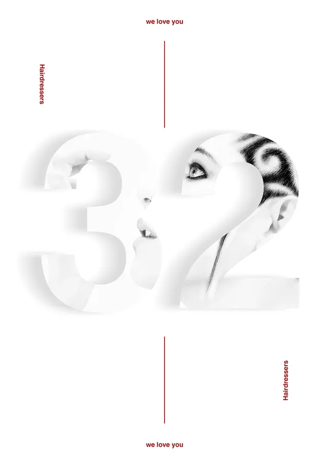 Abstract Portrait and Typography Composition, minimal, editorial, monochrome