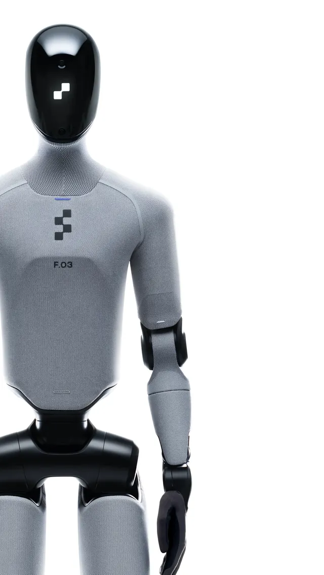 3D Humanoid Robot Mockup, minimal, technical, monochrome