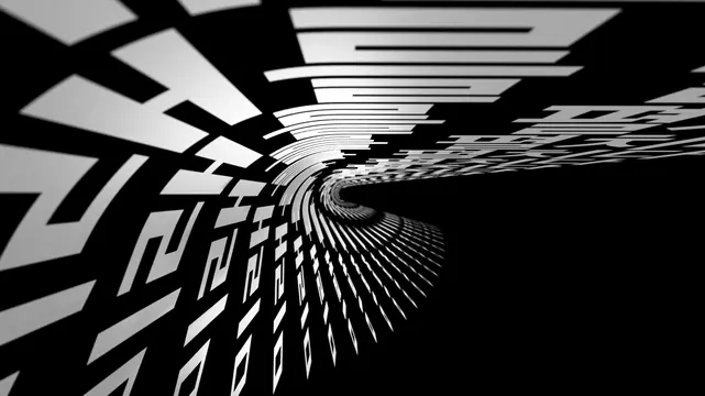 Abstract Geometric Tunnel, swiss, brutalist, high-contrast