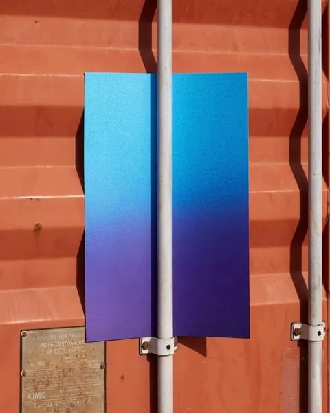 Gradient Rectangles on Textured Wall, minimal, geometric, vibrant