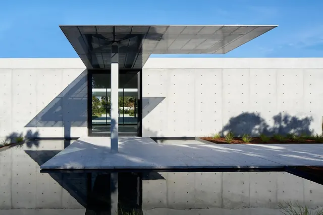 Modernist Architectural Structure, minimal, geometric, monochrome