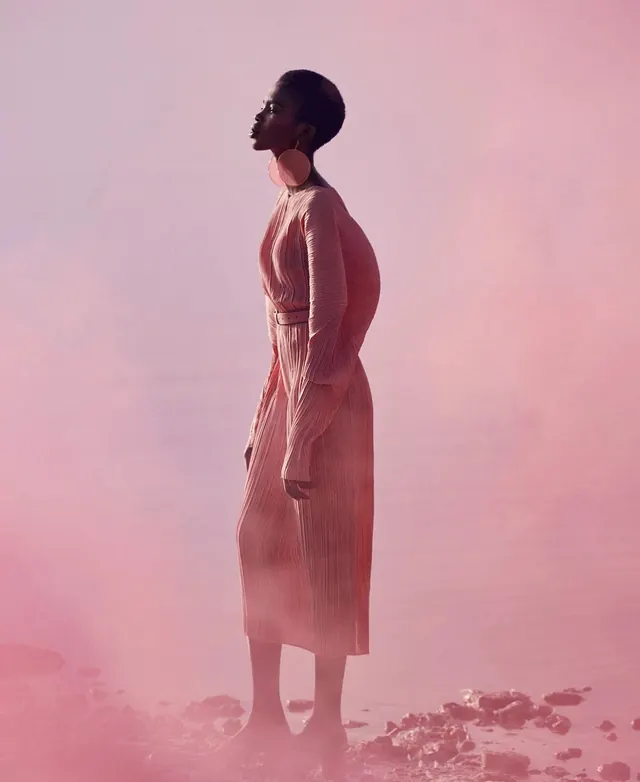 Ethereal Silhouette in Pink Mist, minimal, luxury, muted