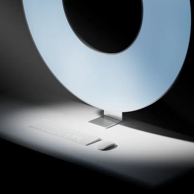 Minimalist Hardware Mockup, minimal, geometric, high-contrast
