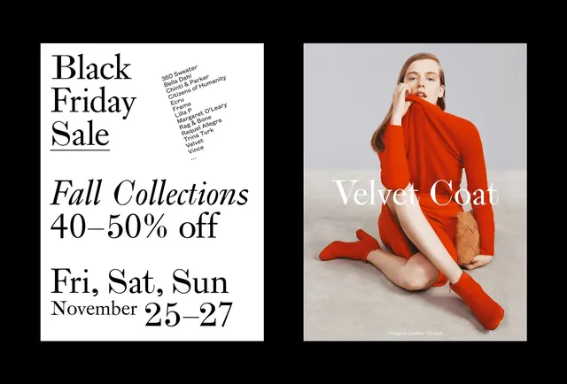 Black Friday Sale Promotional Graphic, minimal, editorial, high-contrast