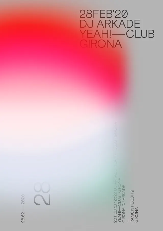 DJ ARCADE YEAH CLUB Event Poster, minimal, swiss, vibrant