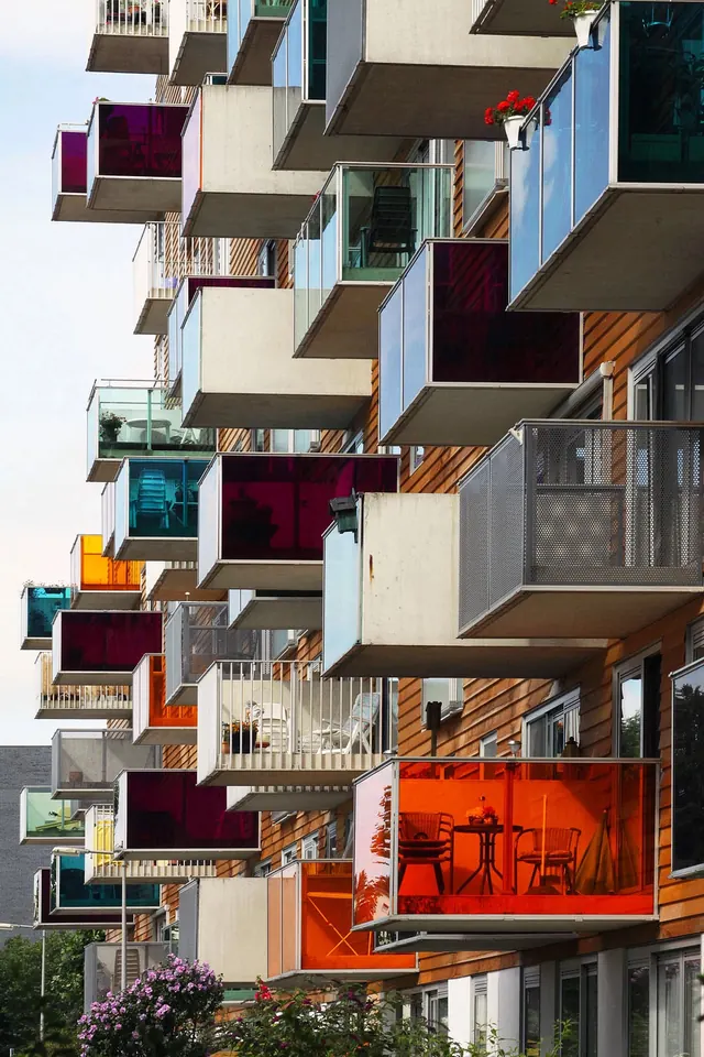 Geometric Architectural Collage, maximalist, geometric, vibrant