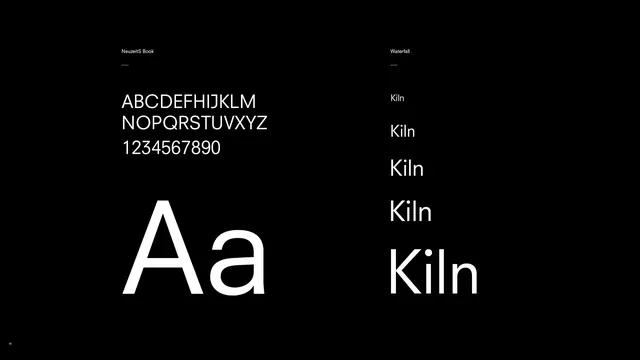 Kiln Type Specimen and Wordmark, minimal, swiss, high-contrast