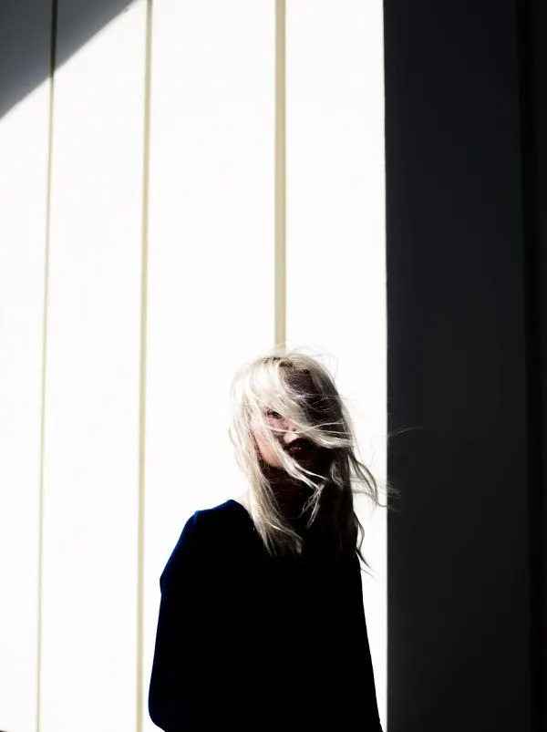 Minimalist Portrait with Vertical Lines, minimal, monochrome, monochrome