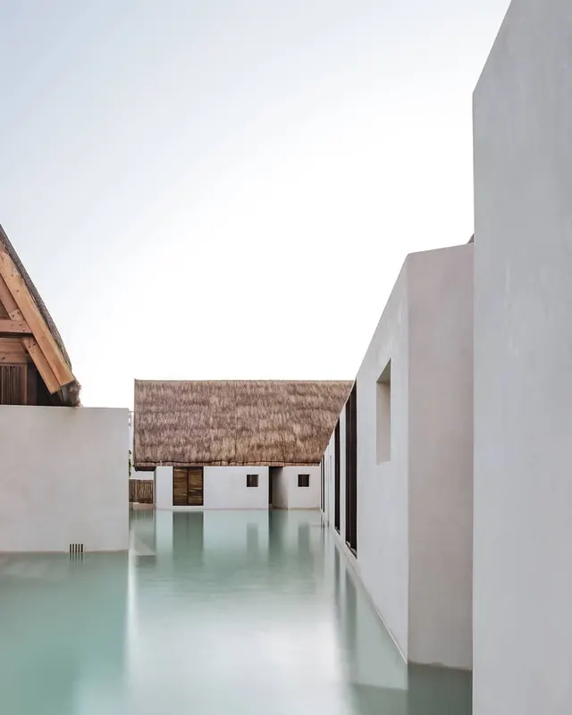 Minimalist Architectural Courtyard, minimal, photographic, light