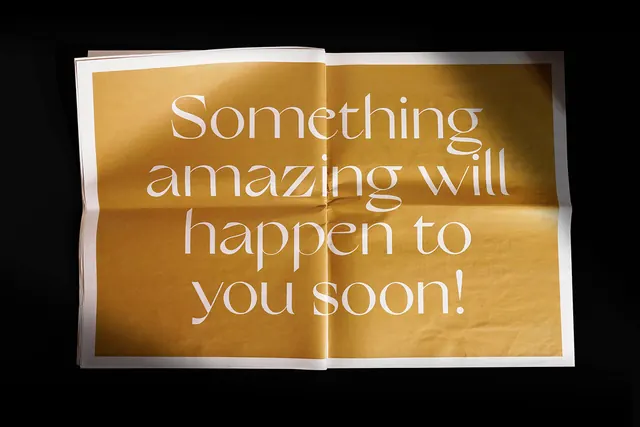 Something Amazing Will Happen Soon Typography Mockup, minimal, editorial, warm