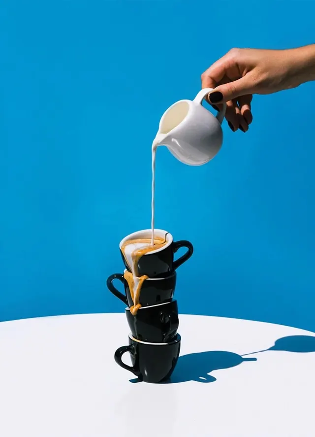 Coffee Pouring Mockup, minimal, photographic, vibrant