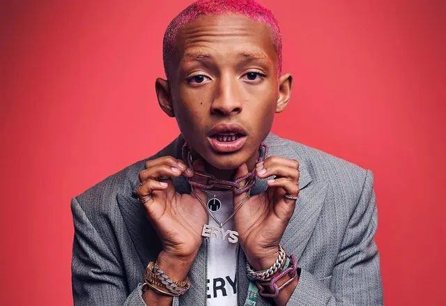 Portrait of a Man with Pink Hair, photographic, vibrant
