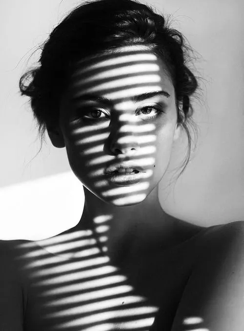 Shadow Play Portrait, minimal, monochrome, monochrome