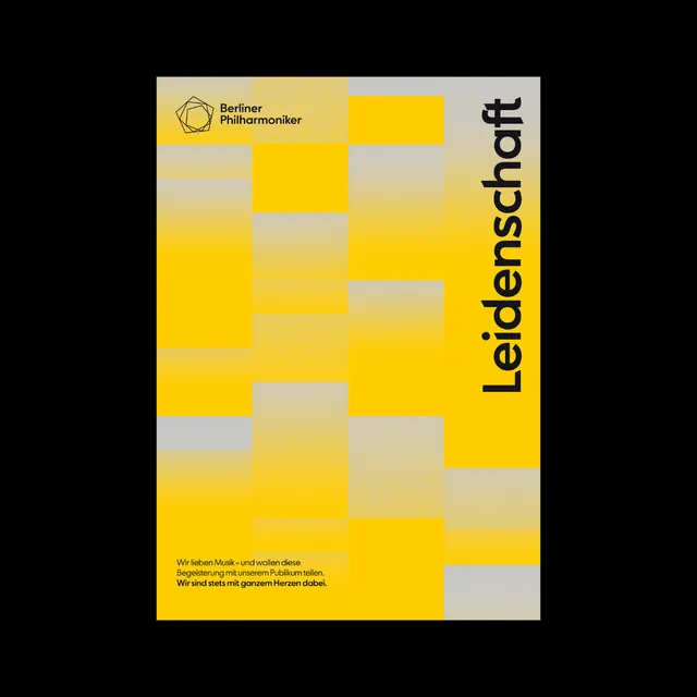 Berliner Philharmoniker Leidenschaft modernist poster, swiss, geometric, vibrant