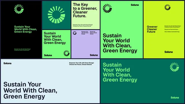 Green energy bento grid, minimal, corporate-clean, light