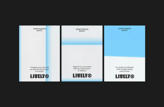 Cosmetics product cards with gradient accents, minimal, gradient-heavy, light