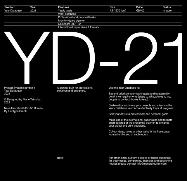 YD-21 Identity Design Reference, minimal, swiss, monochrome