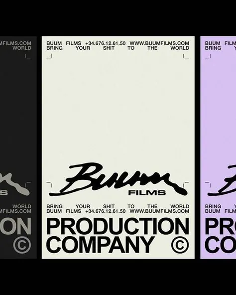 BUUM Films identity card, minimal, retro, light