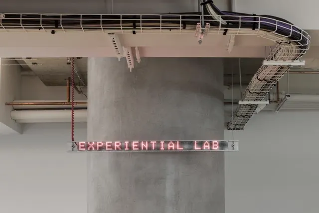 Experiential Lab Wordmark Mockup, minimal, technical, high-contrast