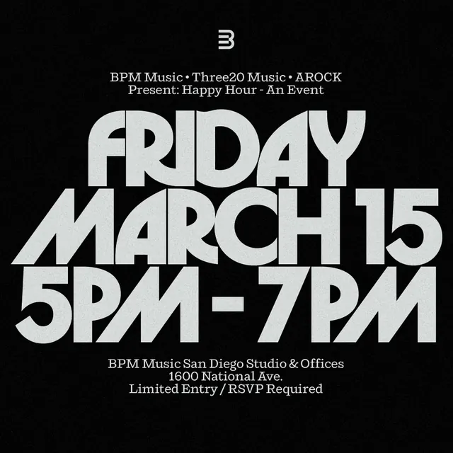BPM Music Event Poster, brutalist, minimal, high-contrast