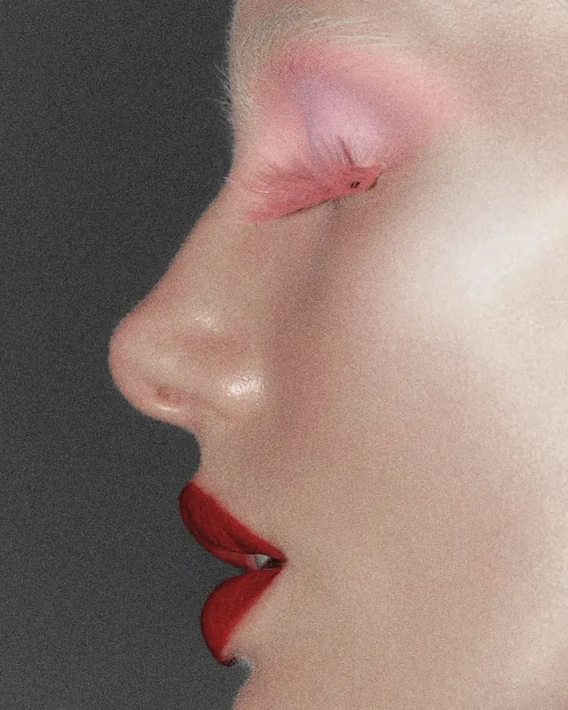 Close-up Portrait of a Woman's Face, photographic, luxury, vibrant