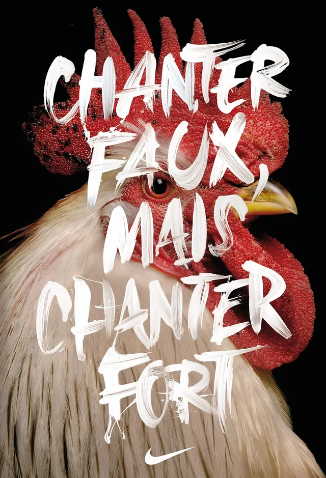 Chanter Faux Mal Chanter Fort Typography Design, maximalist, brutalist, high-contrast