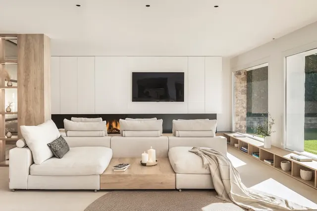 Modern Minimalist Living Room Interior, minimal, luxury, light