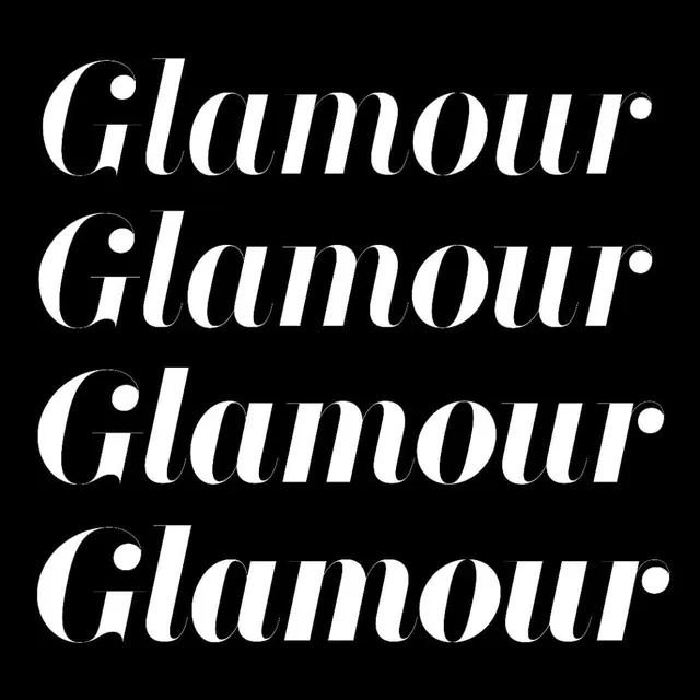 Glamour Wordmark Variations, minimal, monochrome, high-contrast