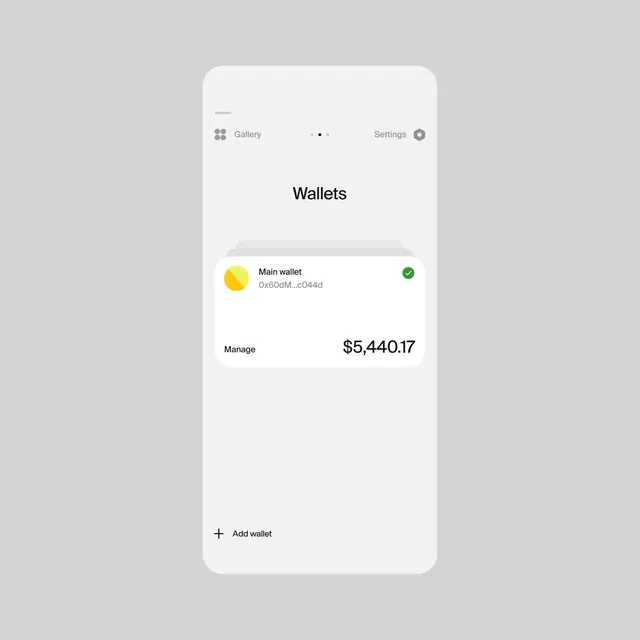 Wallet Balance UI Screen, minimal, light-mode, light