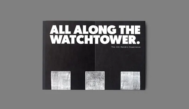 All Along The Watchtower Poster, minimal, brutalist, high-contrast