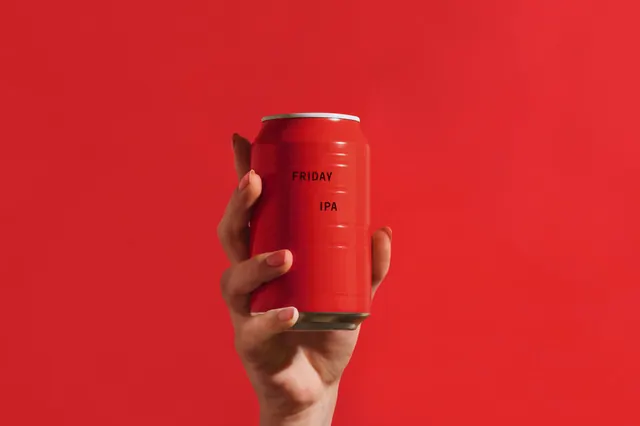 Red Soda Can Mockup, minimal, photographic, vibrant