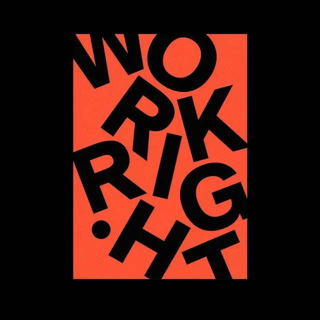 WORK RIGHT Wordmark, brutalist, neo-brutalist, high-contrast