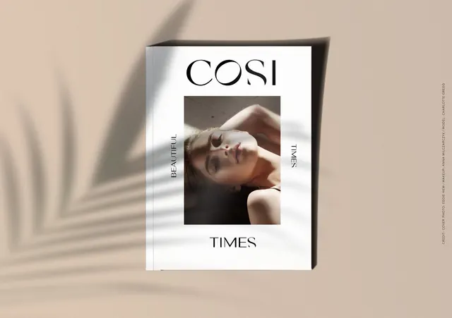 COSI Magazine Cover Mockup, minimal, editorial, monochrome