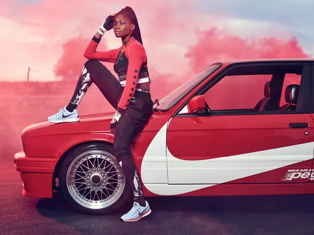Streetwear Fashion Mockup with Car and Model, photographic, maximalist, vibrant