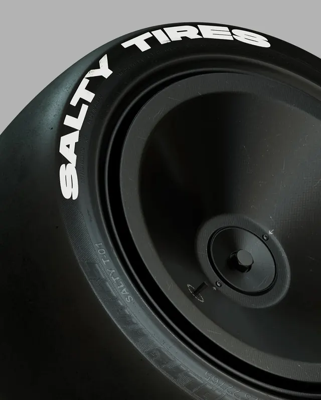 Salty Tires Mockup, minimal, photographic, dark