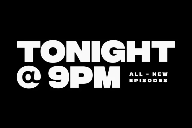Tonight at 9PM Promotional Graphic, minimal, monochrome, high-contrast