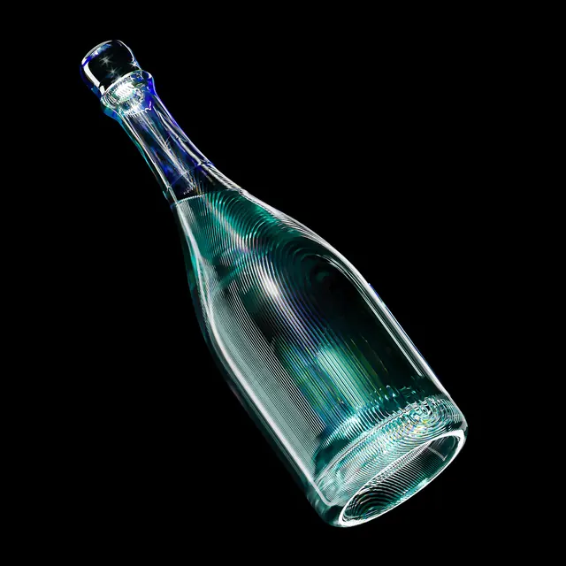 Champagne Bottle Mockup, luxury, 3d-render, dark