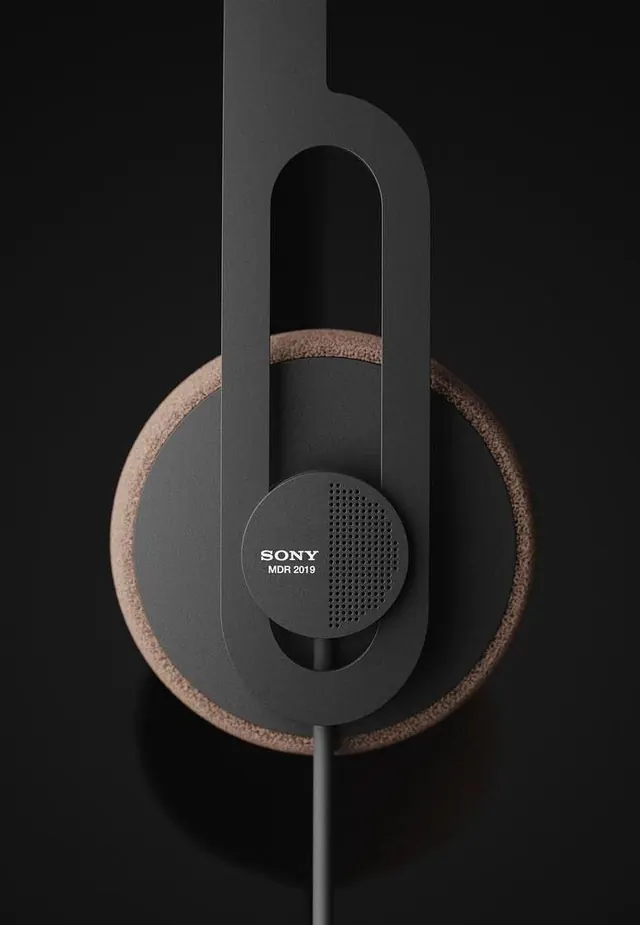 Sony Hardware Product Mockup, minimal, dark-mode, dark