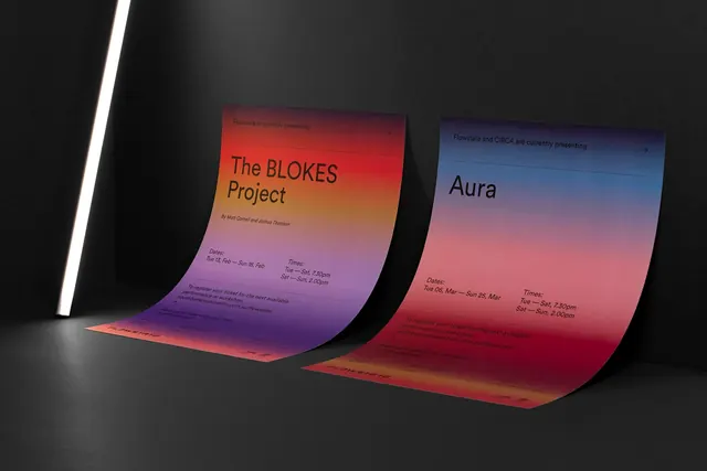 Gradient Identity Mockup, minimal, gradient-heavy, vibrant