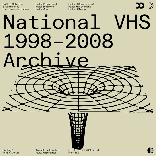 National VHS Archive Design, brutalist, neo-brutalist, monochrome