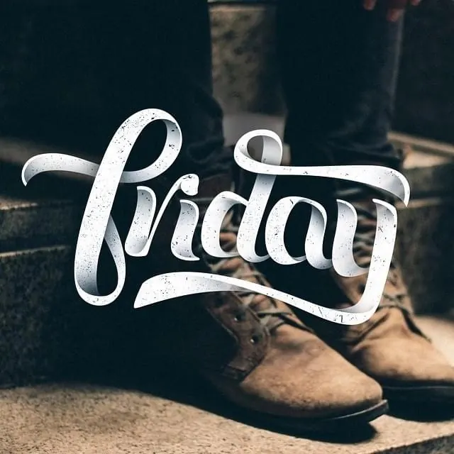 Friday Wordmark Mockup, photographic, retro, dark