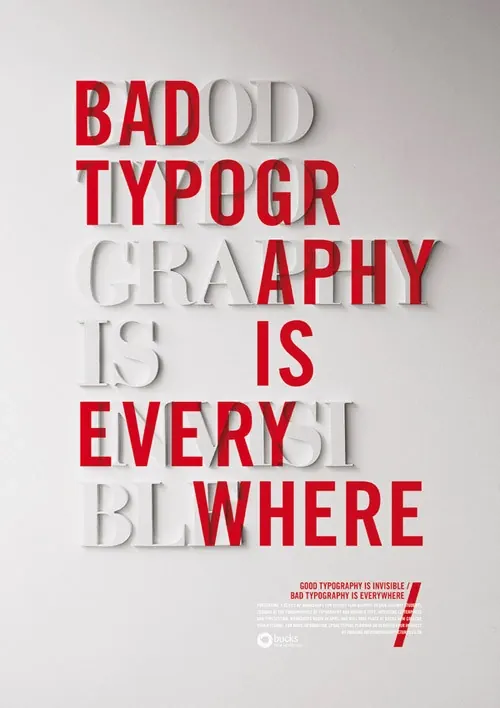 BAD TYPOGRAPHY IS EVERYWHERE, minimal, swiss, high-contrast