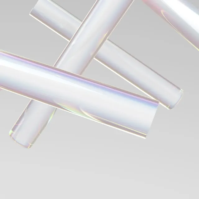 3D Iridescent Cylinders, minimal, 3d-render, light