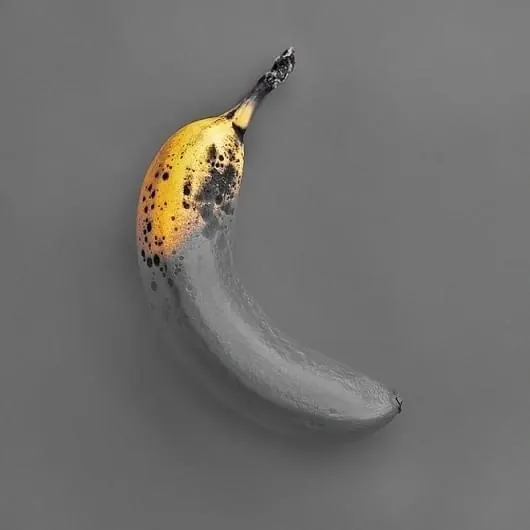 Stylized Banana Illustration, organic, abstract, dark