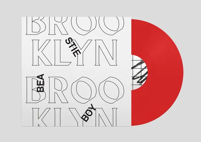 Brooklyn Typography and Vinyl Mockup, minimal, swiss, high-contrast