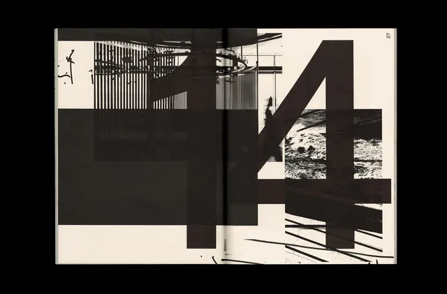 Abstract Collage Typography Design, brutalist, monochrome, monochrome
