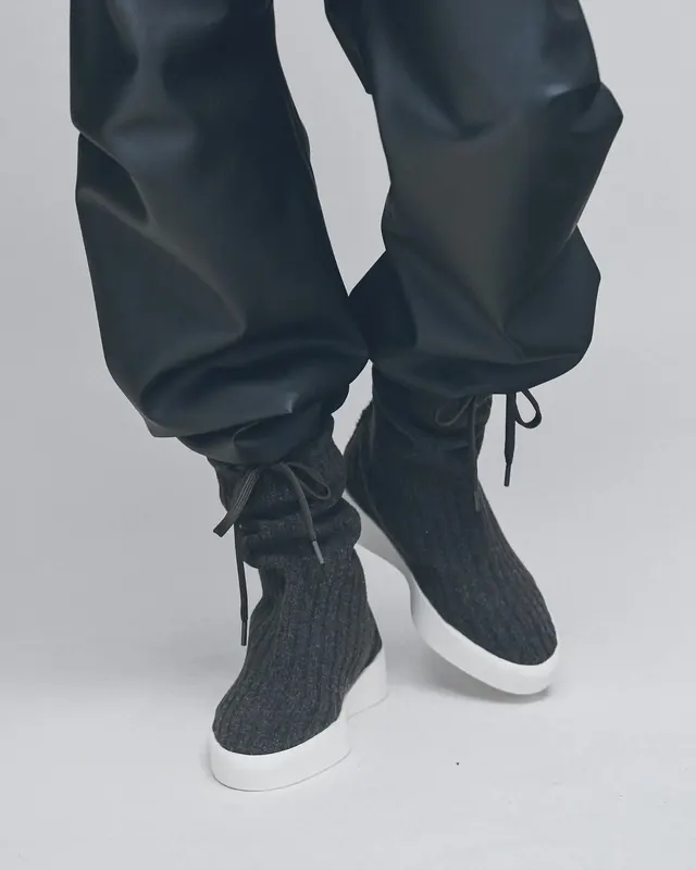Fashion Footwear and Trousers Mockup, minimal, photographic, dark